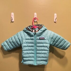 Patagonia Light Blue Infant Down Puffer Jacket 3-6 months